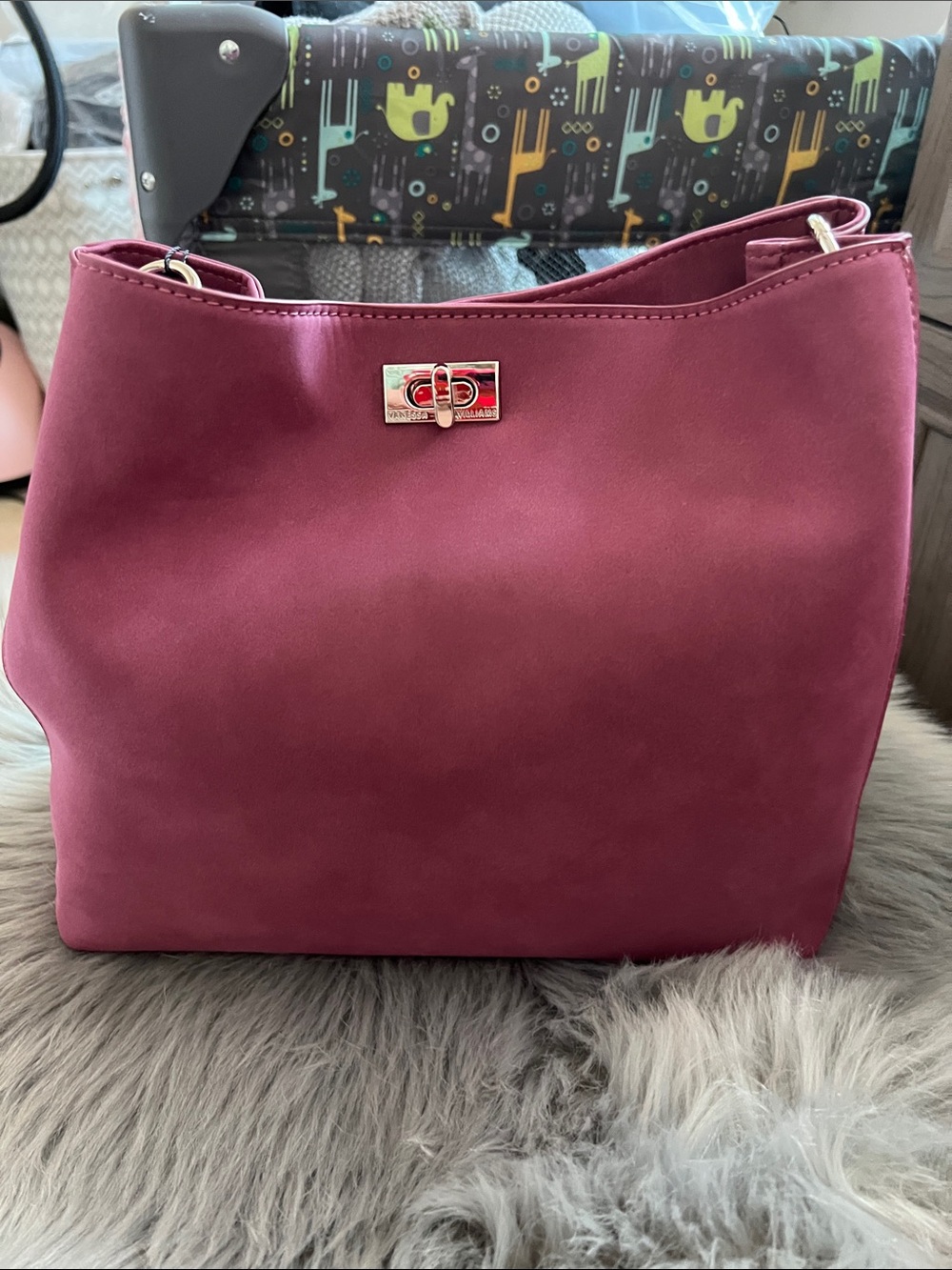 NWT Vanessa Williams Merlot Pink Tote Hobo Bag - Classic Everyday Carryall